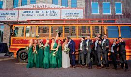 1920sTheatre-awning-wedding-party-trolley