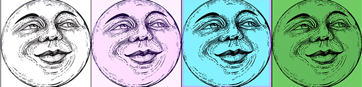 different colors creating moods of moon