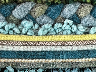 detail of hooked rug, Yvonne Iten-Scott workshop