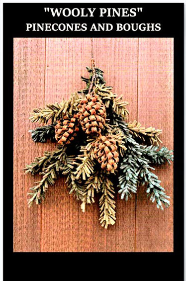 wool pinecones and boughs, Annunziato workshop