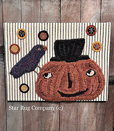 hooked pumpkin motif, Barton workshop