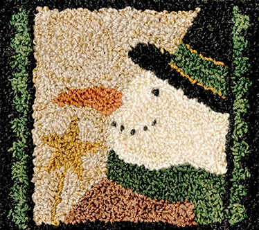 snowman with star punchneedle