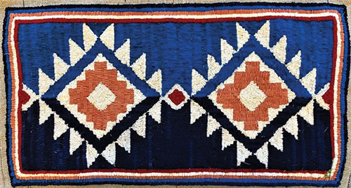 Navajo design rug hooked by Charlie Dalton