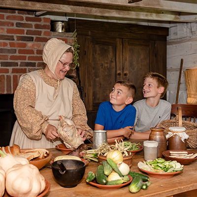 Students Native American Village
