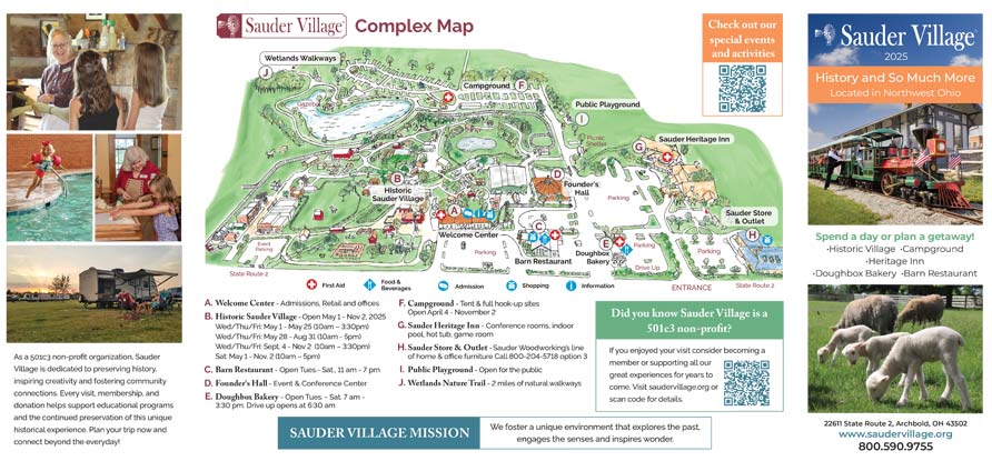 Sauder-Village-Map-Brochure-outside-2025